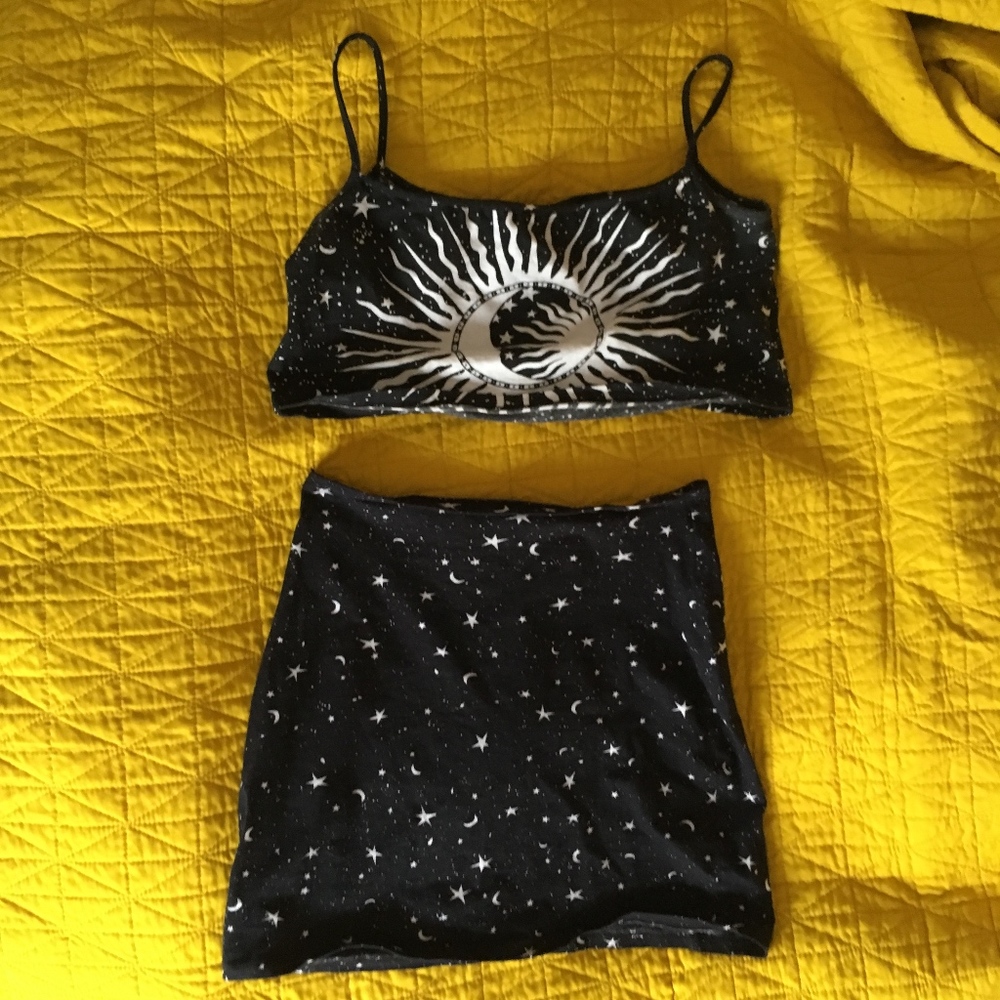Pitaya Sun & Moon Two Piece Crop Top & Skirt Set